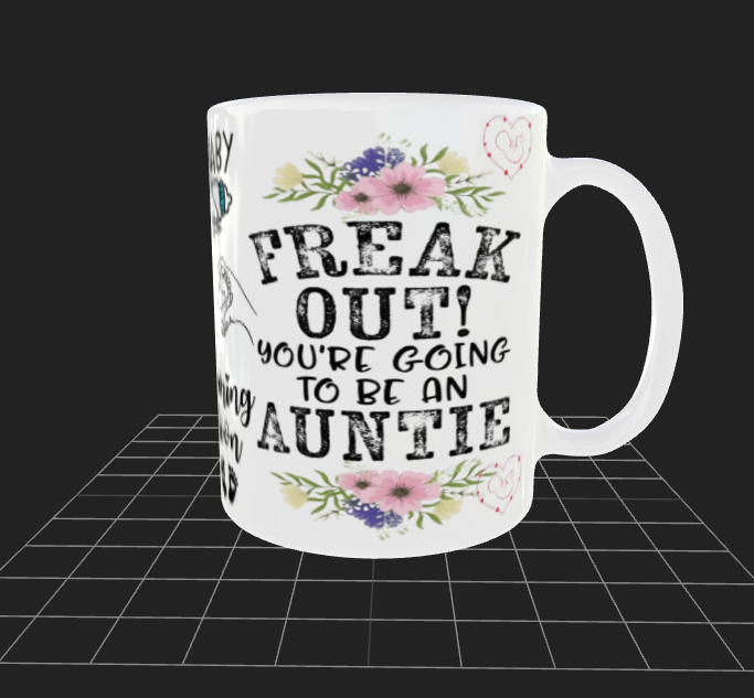 Auntie Alert! Get Ready to FREAK OUT! Personalized Pregnancy Announcement Mug