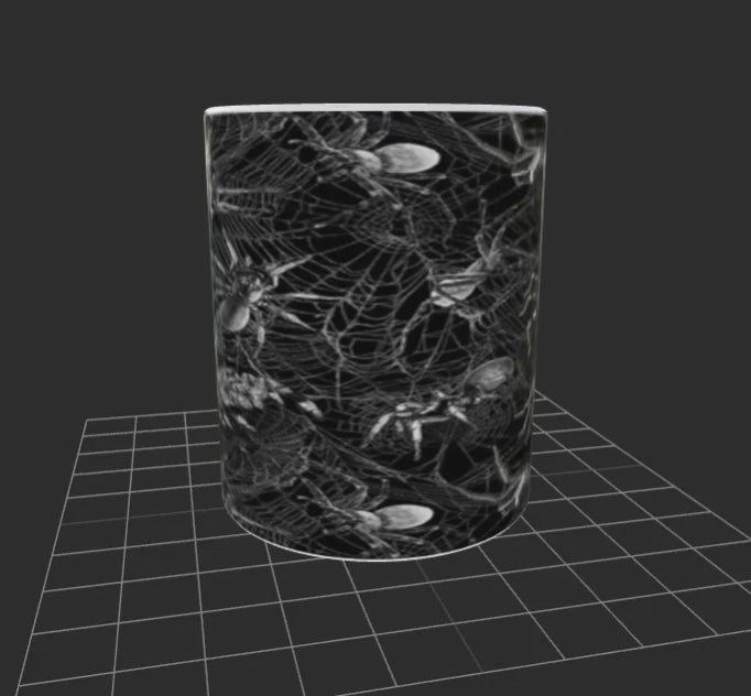 🕷️ Gothic Spider Web Mug – 11oz Ceramic Coffee Cup – Creepy Crawly Halloween & Horror Gift 🎃