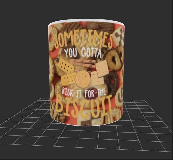 🎁 “Risk It For The Biscuit” Mug – Fun Cookie Quote Coffee Tea Cup Perfect Gift