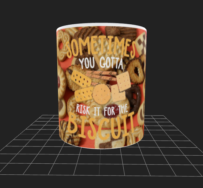 🎁 “Risk It For The Biscuit” Mug – Fun Cookie Quote Coffee Tea Cup Perfect Gift