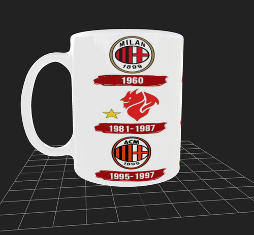 AC Milan Logo Evolution 11oz Ceramic mug Perfect Gift for Rossoneri Fans