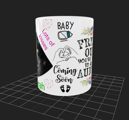Auntie Alert! Get Ready to FREAK OUT! Personalized Pregnancy Announcement Mug