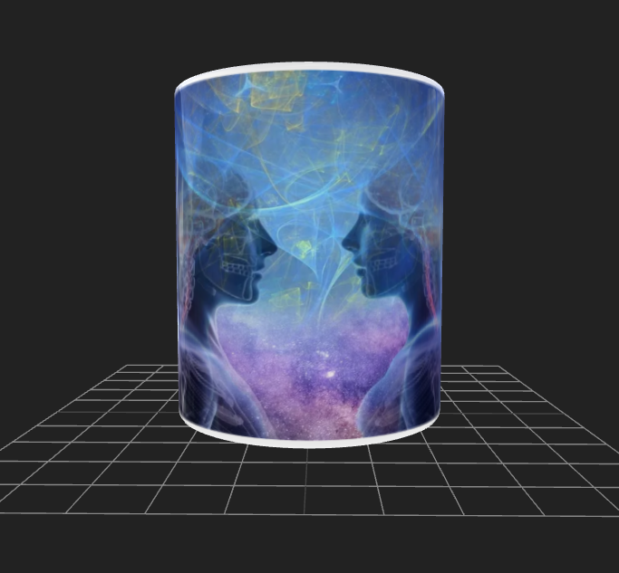 🌌 Cosmic Connection 11oz Coffee Mug – Spiritual Psychedelic Art – Unique Gift Idea