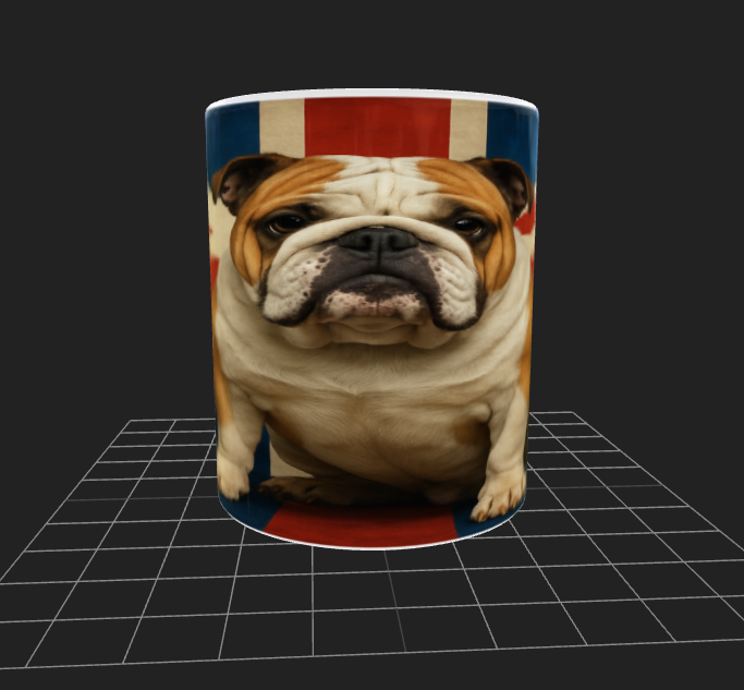 Union Jack Bulldog Mug – 11oz British Bulldog Coffee Cup – UK Flag Gift